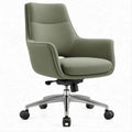 Green Upholstered Executive Office Chair with Arms, 25.6 x 26.4 x 40.6-44.5 in