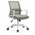 Sage Green and White Adjustable Swivel Mesh Desk Chair with Armrests, 25.6 x 25.6 x 37.8-41.7 in